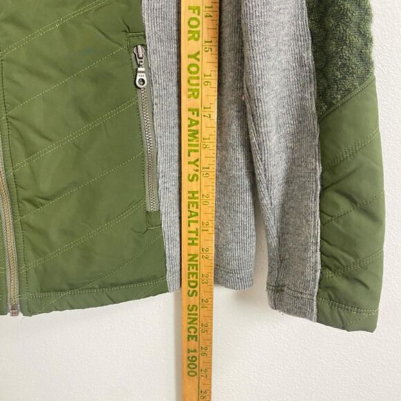Prana Wool Blend Quilted Zinnia Full Zip Front Jacket Women's Size S Green Gray - Picture 3 of 7